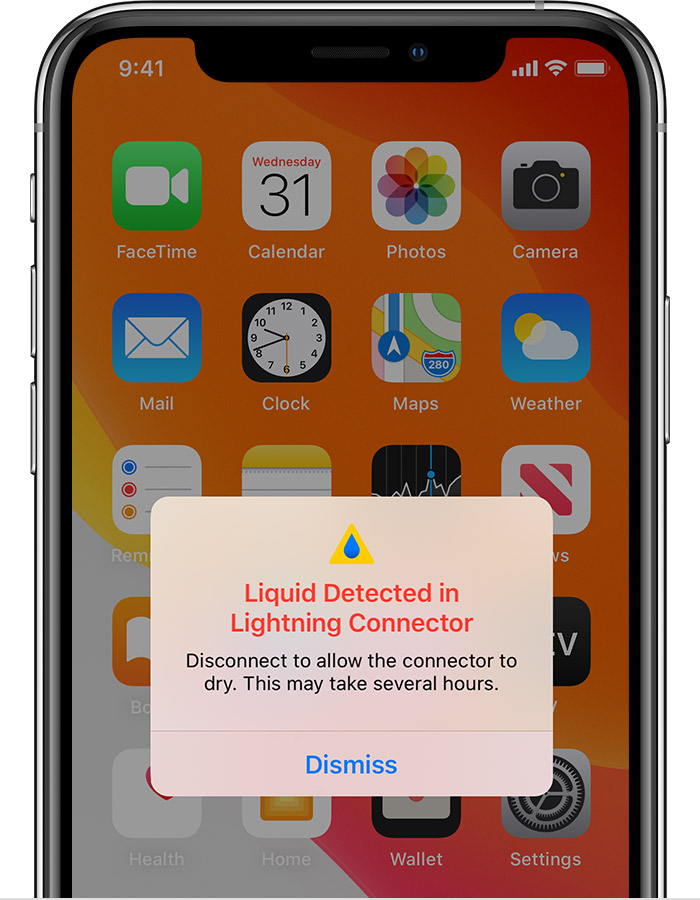 苍溪苹果手机维修分享iPhone 12 在充电时出现 “闪电接口检测到液体”的提示怎么办 